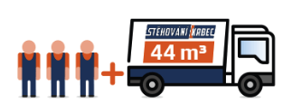 Ceník 44m3 stěhování krbec
